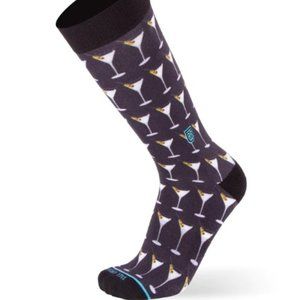 Tall Order Men's Big & Tall Printed Socks Black Martini Glass Size 12-15